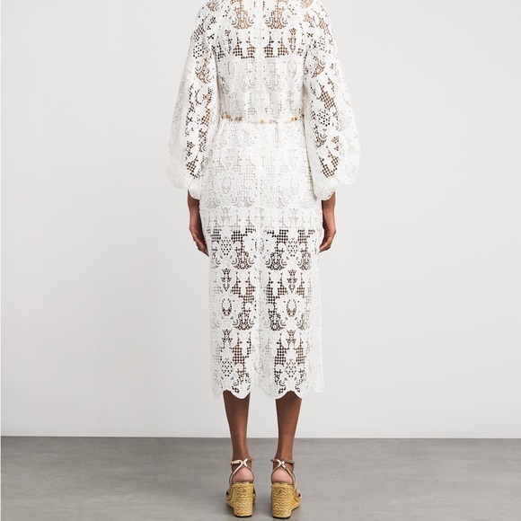 Zimmermann White Lace Coco Midi Dress - Picture 3 of 12
